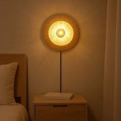 Aplique de pared de fibra natural Rafia