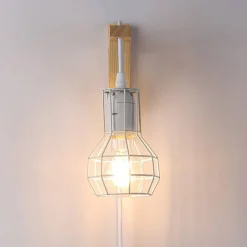 Aplique de pared de madera jaula