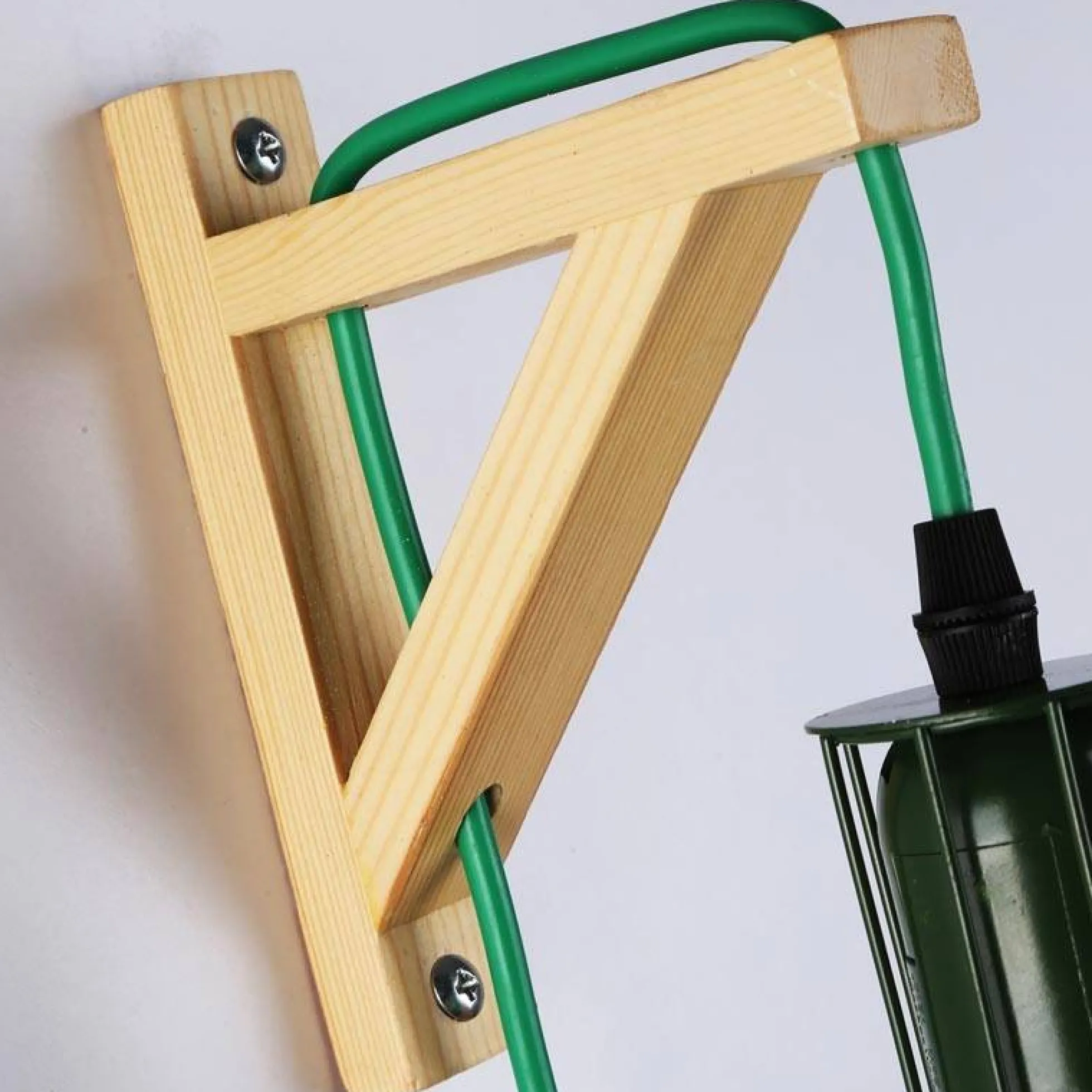 Aplique de pared de madera jaula "MICA" Bombilla incluida