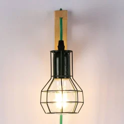 Aplique de pared de madera jaula