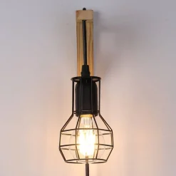 Aplique de pared de madera jaula