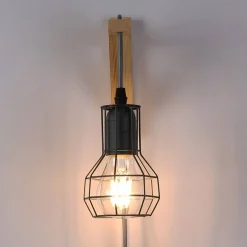 Aplique de pared de madera jaula