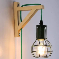 Aplique de pared de madera jaula