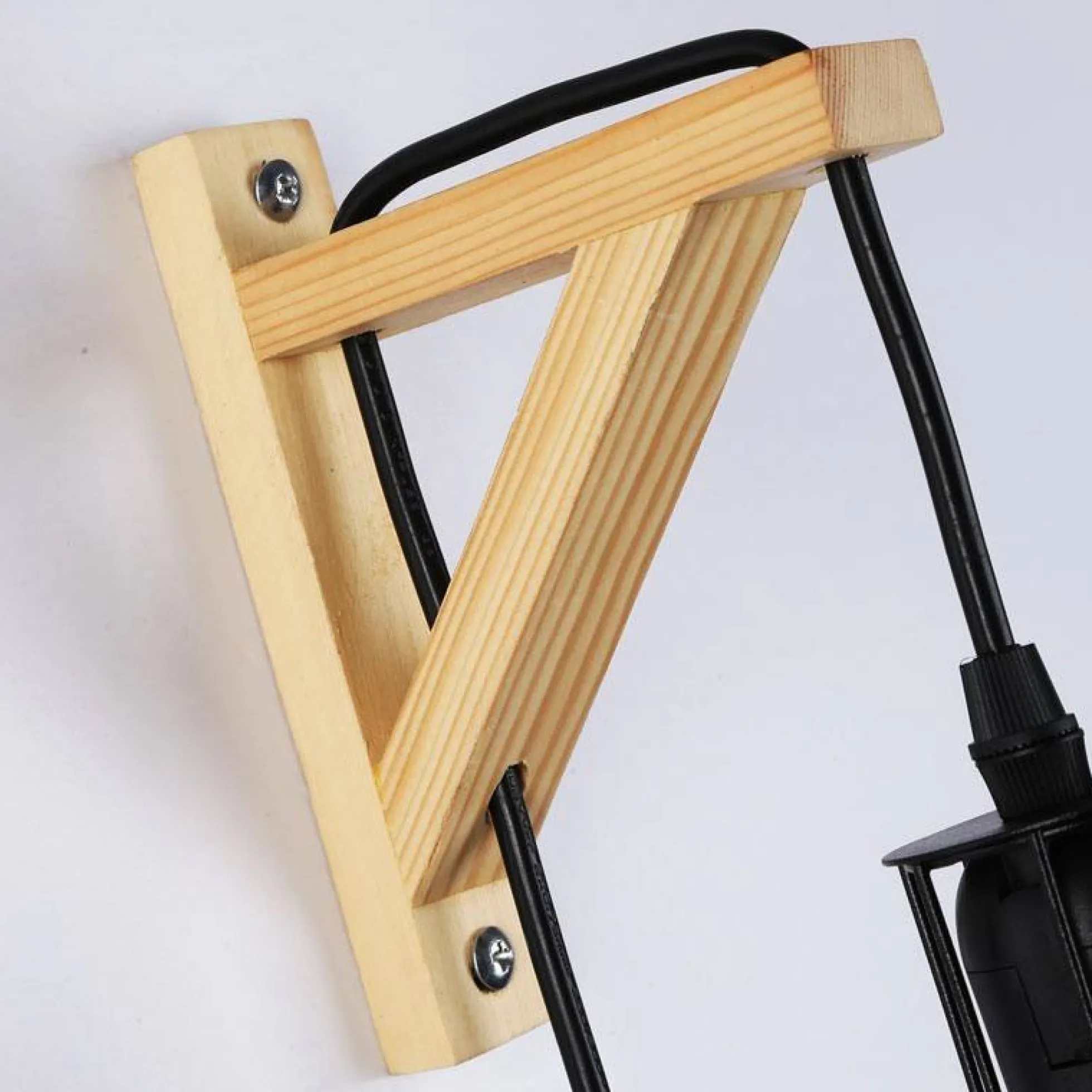 Aplique de pared de madera jaula "MICA" Bombilla incluida