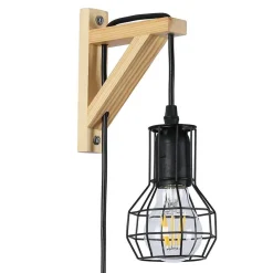 Aplique de pared de madera jaula