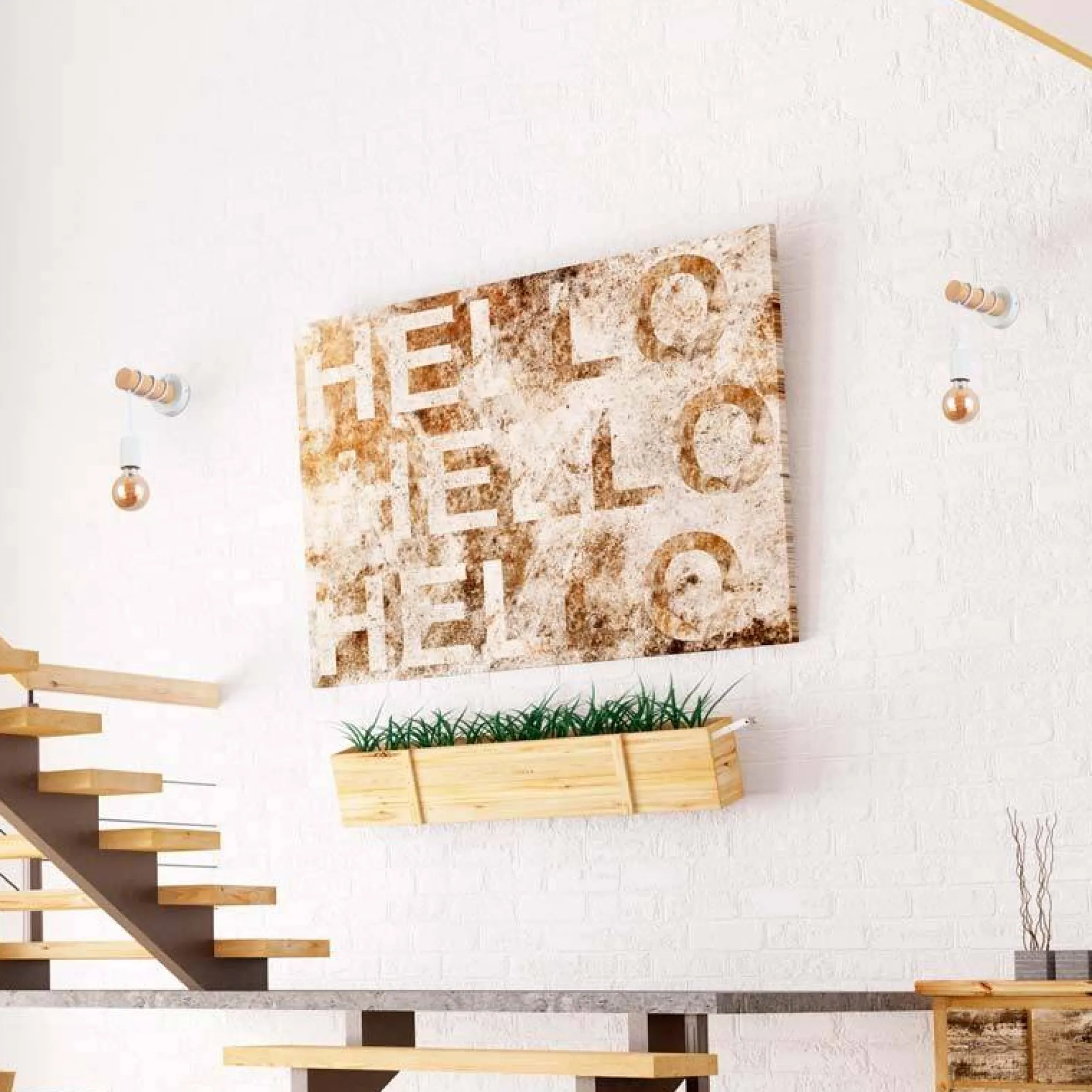 Aplique de pared de madera rústico "MILA"