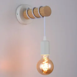 Aplique de pared de madera rústico