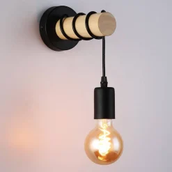 Aplique de pared de madera rústico