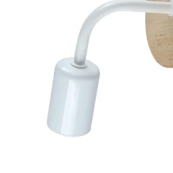 Aplique de pared de madera y metal