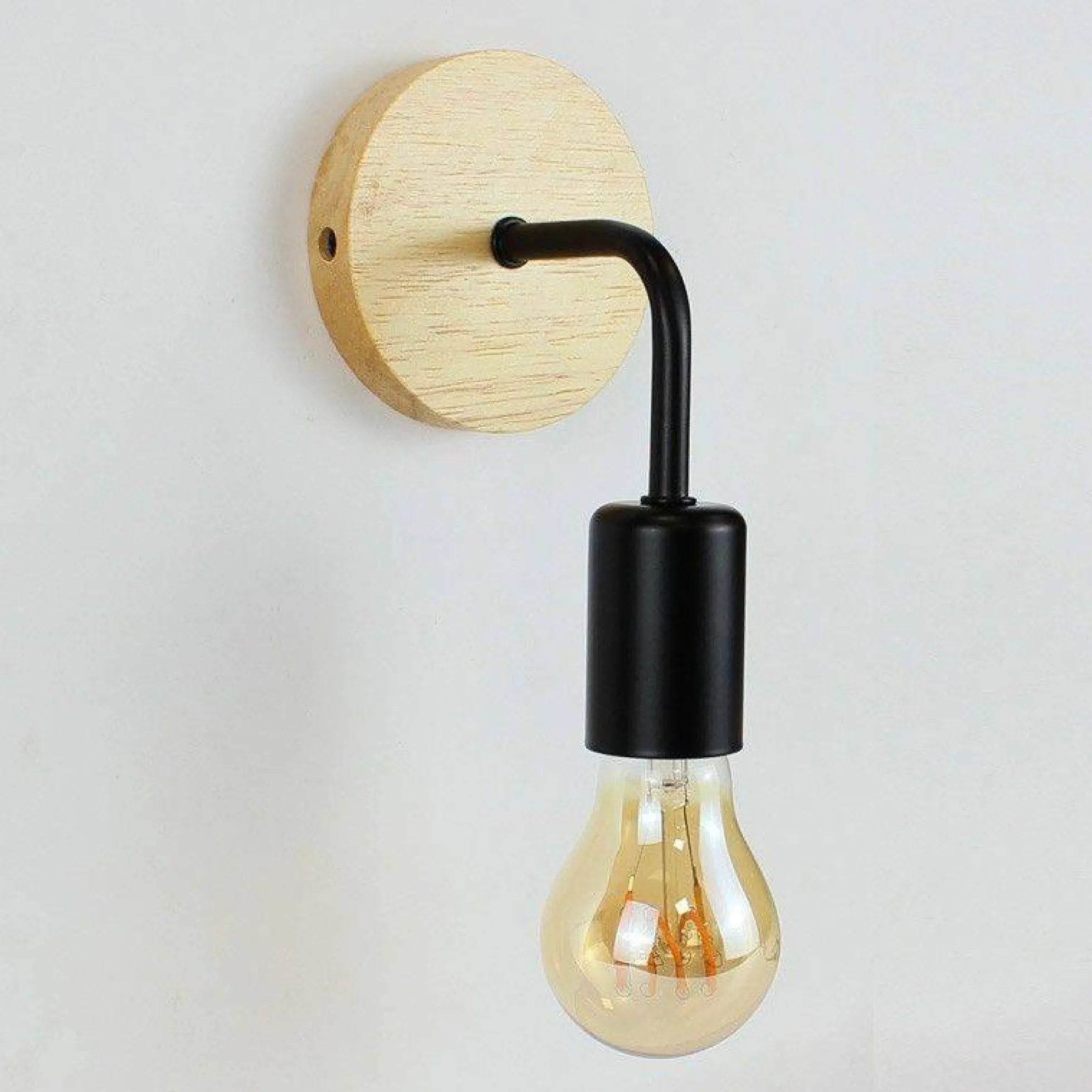 Aplique de pared de madera y metal "Morgan"