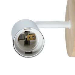 Aplique de pared de madera y metal