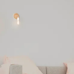 Aplique de pared de madera y metal