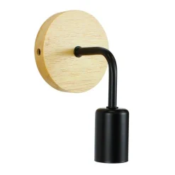 Aplique de pared de madera y metal