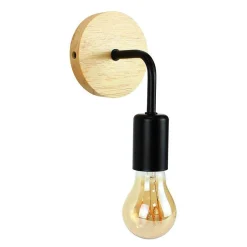 Aplique de pared de madera y metal