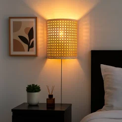 Aplique de pared de mimbre 