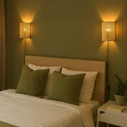 Aplique de pared de mimbre 