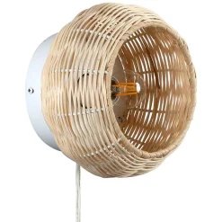 Aplique de pared de mimbre