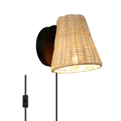 Aplique de pared de mimbre