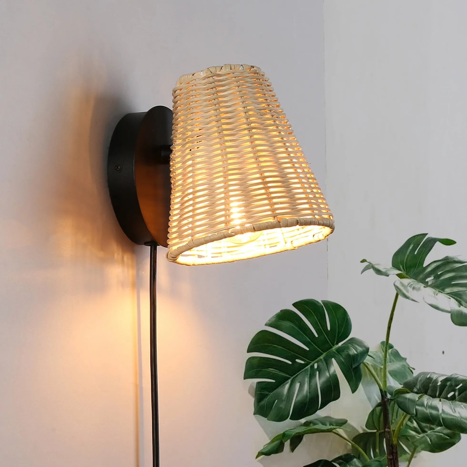Aplique de pared de mimbre "BLIND"