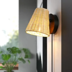 Aplique de pared de mimbre
