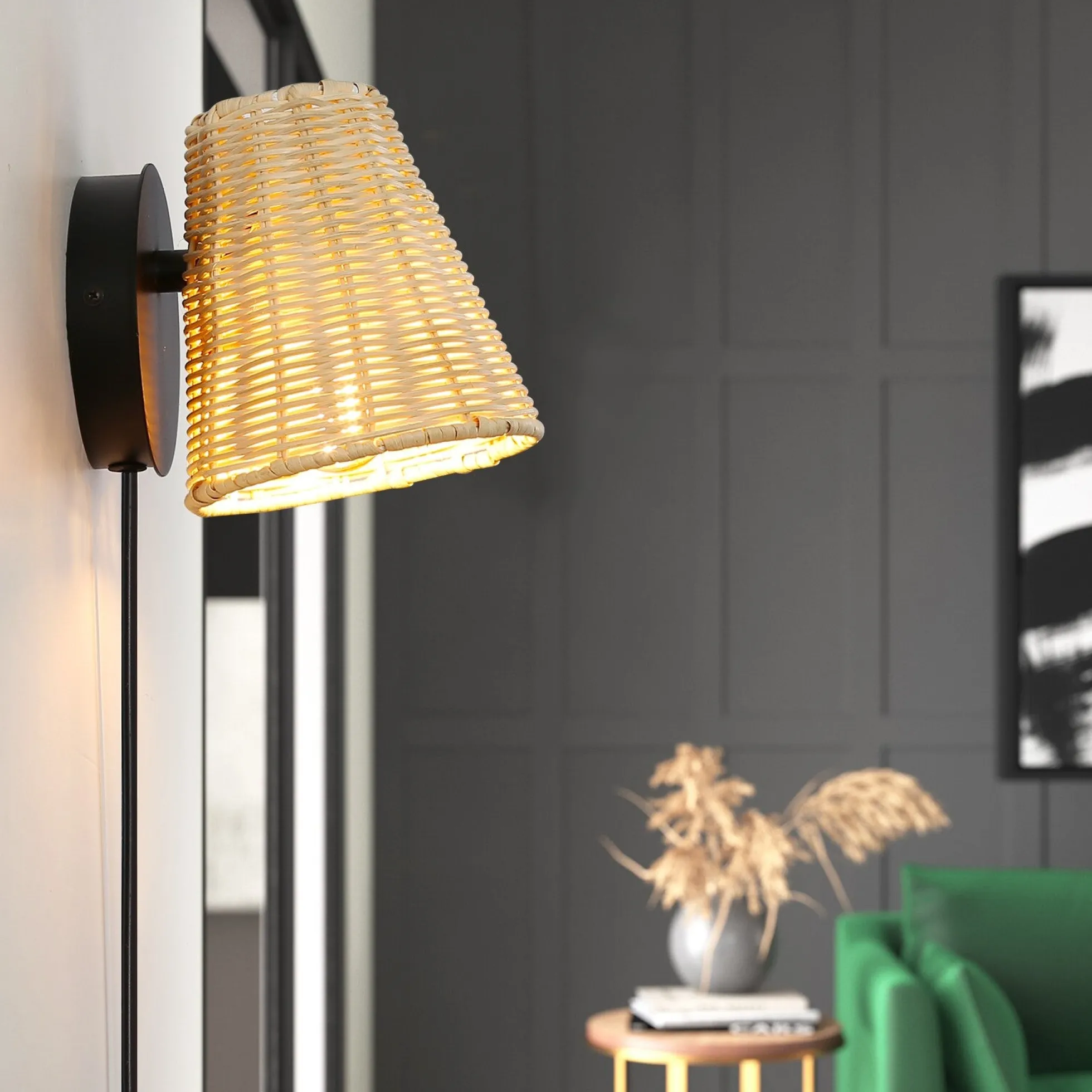 Aplique de pared de mimbre "BLIND"