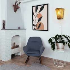 Aplique de pared de mimbre con enchufe 