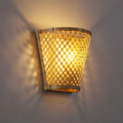 Aplique de pared de mimbre