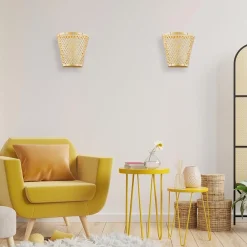 Aplique de pared de mimbre