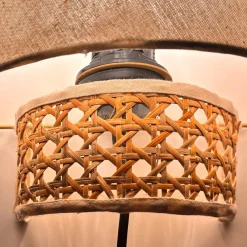 Aplique de pared de mimbre y tela 