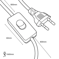 Aplique de pared de Ratán "SILIA" - E27 - Interruptor y enchufe