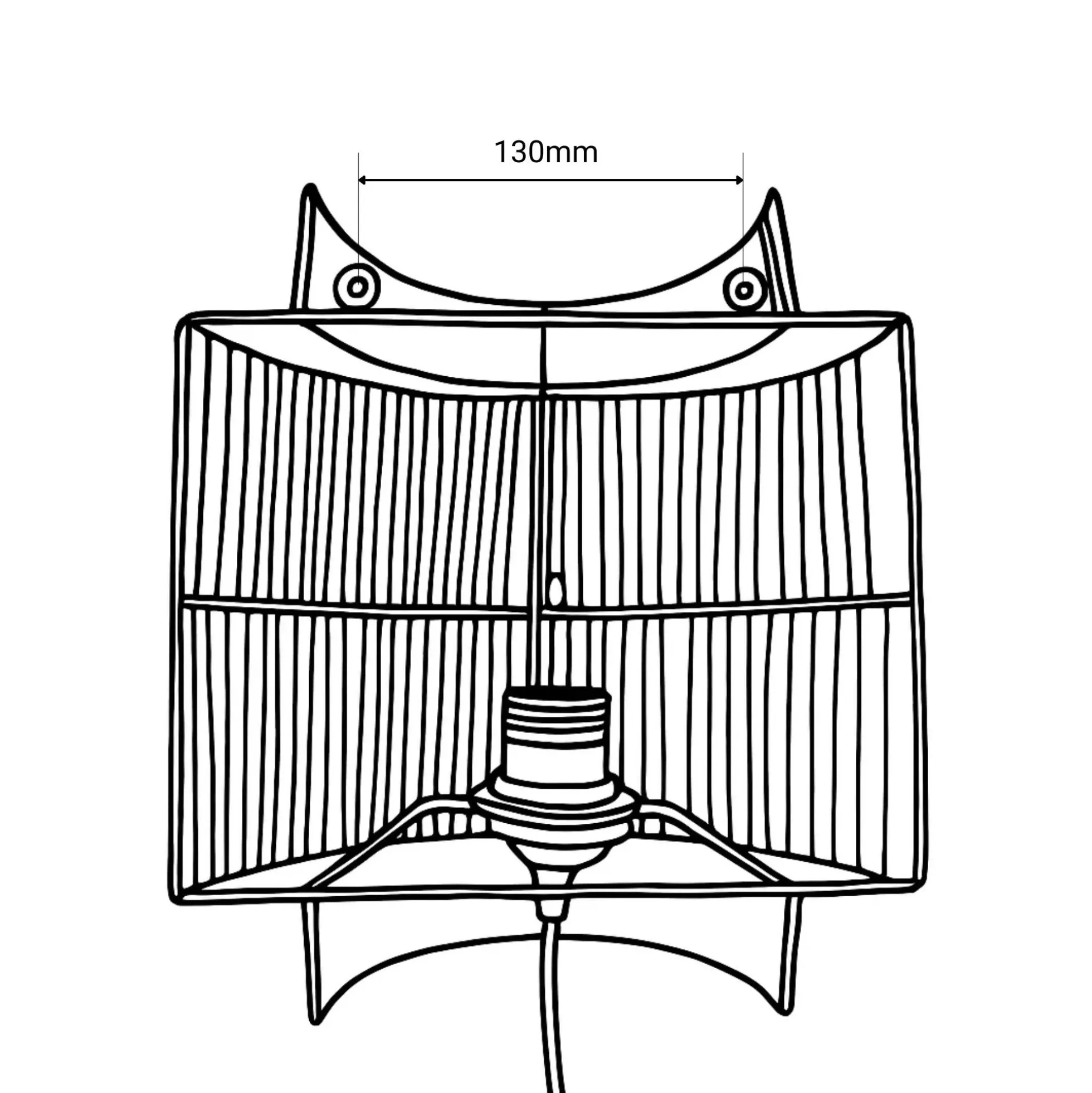 Aplique de pared de Ratán "SILIA" - E27 - Interruptor y enchufe