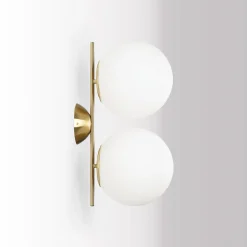 Aplique de pared doble bola cristal 