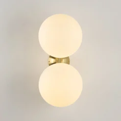 Aplique de pared doble bola cristal 