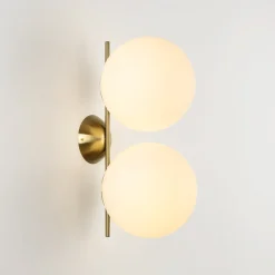 Aplique de pared doble bola cristal 