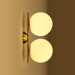 Aplique de pared doble bola cristal 