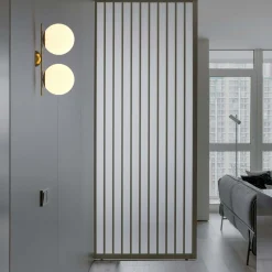 Aplique de pared doble bola cristal 