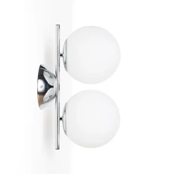Aplique de pared doble bola cristal 