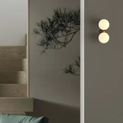 Aplique de pared doble bola cristal 