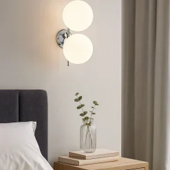 Aplique de pared doble bola cristal 