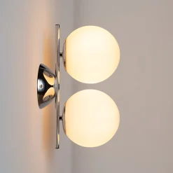 Aplique de pared doble bola cristal 