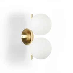 Aplique de pared doble bola cristal 