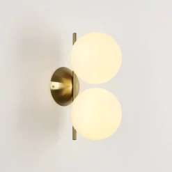 Aplique de pared doble bola cristal 