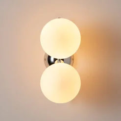 Aplique de pared doble bola cristal 