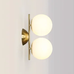 Aplique de pared doble bola cristal 