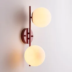 Aplique de pared doble bola cristal