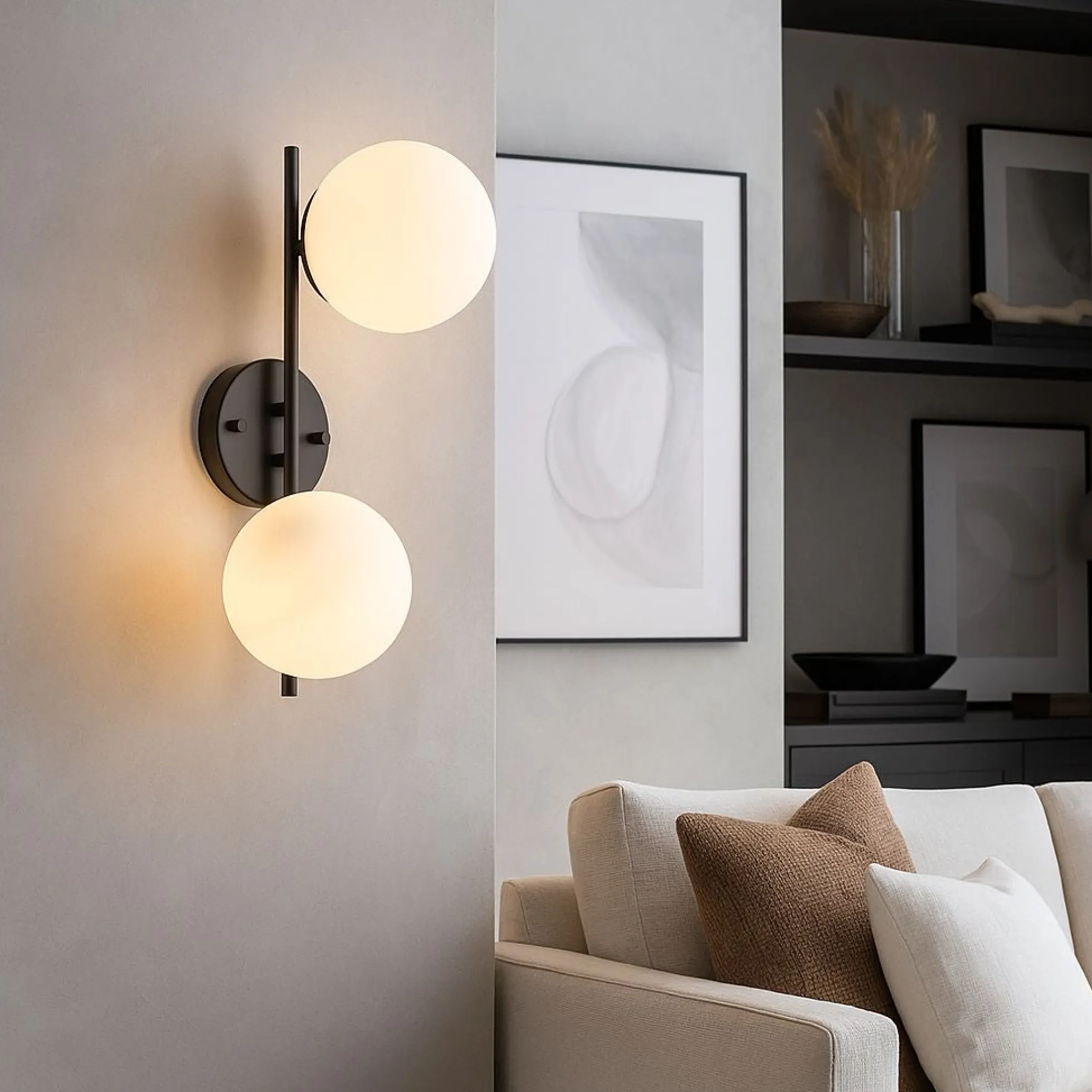 Aplique de pared doble bola cristal "Double"