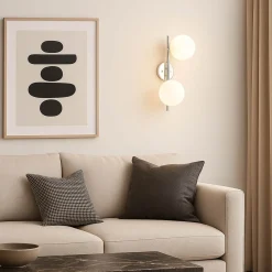 Aplique de pared doble bola cristal