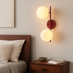 Aplique de pared doble bola cristal