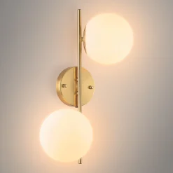 Aplique de pared doble bola cristal