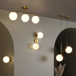 Aplique de pared doble bola cristal
